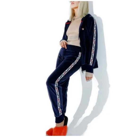 fila velour tracksuit bottoms